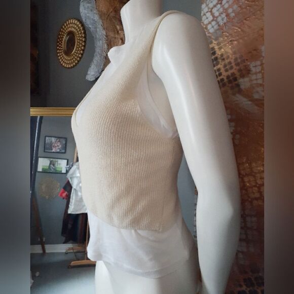 NWT Zara Cotton Blend Vest/Tank Top Hybrid - Picture 5 of 10